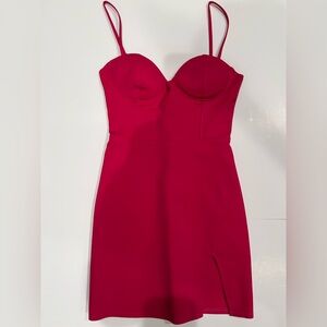 Superdown Strapless Fuchsia Dress